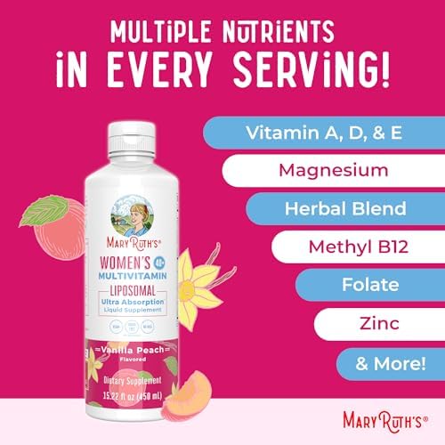 Multivitamínico Liposomal MaryRuth’s para Mujeres 40+ | Suplemento para Inmunidad y Menopausia | Vegano, Sin Azúcar, No Transgénico | 15.22 Fl Oz - imagen 7