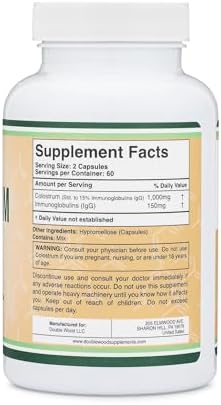 Suplemento de Colostro 120 Cápsulas, 1,000mg por Porción (Polvo de Colostro Bovino de la ra Ordeña, 15% IgG) Sin Rellenos, Probado por Terceros de - imagen 3