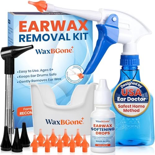 Kit de Remoción de Cerumen WaxBGone con Puntas de Irrigación SoftSpray, Pulverizador 4X y Cuenca para Oídos - Kit de Limpieza Seguro y Suave para - imagen 1