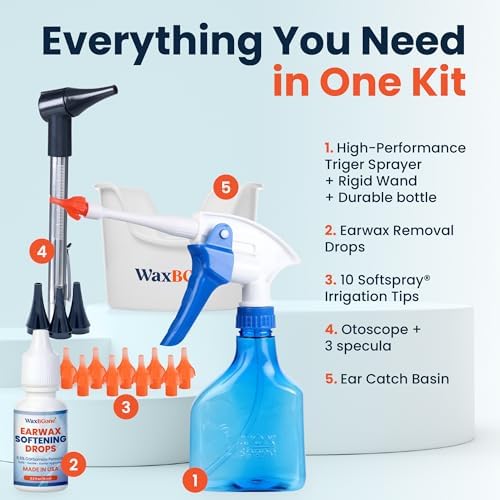 Kit de Remoción de Cerumen WaxBGone con Puntas de Irrigación SoftSpray, Pulverizador 4X y Cuenca para Oídos - Kit de Limpieza Seguro y Suave para - imagen 2
