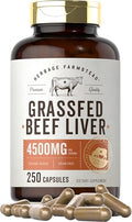 Cápsulas de Hígado de Res Alimentado con Pasto Carlyle | 4500mg | 250 Contenido | Suplemento Deshidratado | Sin OGM, Sin Gluten | Herbage Farmstead - imagen 1