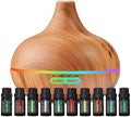 Difusor de Aromaterapia Ultimate y Set de Aceites Esenciales - Ultrasonido, 10 Aceites, 4 Temporizadores, 7 Luces Ambientales, Grado Terapéutico - imagen 1
