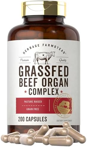Complejo de Órganos de Res Alimentada con Pasto Carlyle | 200 Cápsulas | Suplemento Libre de Granos | Hígado, Riñón, Páncreas, Corazón, Bazo - imagen 1