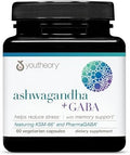 Youtheory Ashwagandha + GABA - Mezcla Adaptógena con KSM-66 Orgánico y Jengibre - Alivia el Estrés y Mejora el Ánimo - 60 Cápsulas Vegetarianas - imagen 1