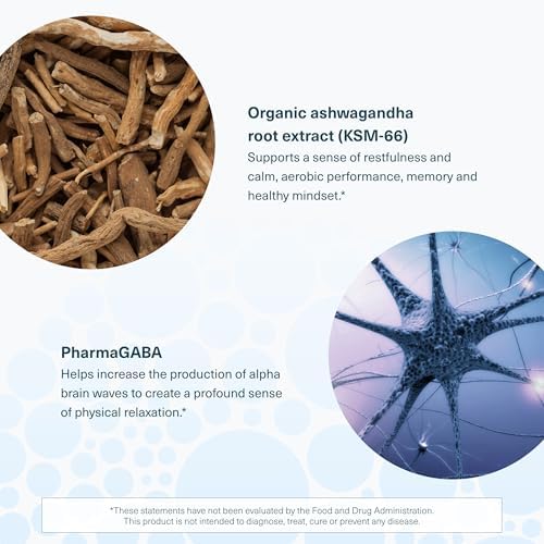 Youtheory Ashwagandha + GABA - Mezcla Adaptógena con KSM-66 Orgánico y Jengibre - Alivia el Estrés y Mejora el Ánimo - 60 Cápsulas Vegetarianas - imagen 5