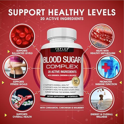 Suplemento Complejo de Azúcar en Sangre - Apoya Niveles Saludables de Azúcar en Sangre, Natural con Canela, Melón Amargo, Cromo, Morera, Ácido Alfa - imagen 2