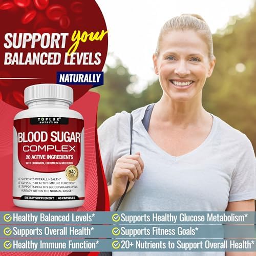 Suplemento Complejo de Azúcar en Sangre - Apoya Niveles Saludables de Azúcar en Sangre, Natural con Canela, Melón Amargo, Cromo, Morera, Ácido Alfa - imagen 3