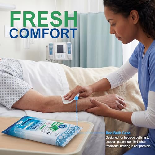 Toallitas Hospitalarias MED PRIDE para Baño, Toallitas Hidratantes Sin Enjuague para Adultos, Suaves y Gruesas, 12 Paquetes (96 Contenido), Aloe Vera - imagen 3