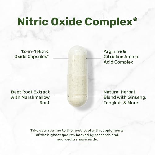 Suplemento de Óxido Nítrico 3,000mg, 300 Cápsulas | Complejo 12 en 1 para Hombres y Mujeres – Arginina, Citrulina, Ginseng Rojo Coreano, Tongkat Ali, - imagen 3