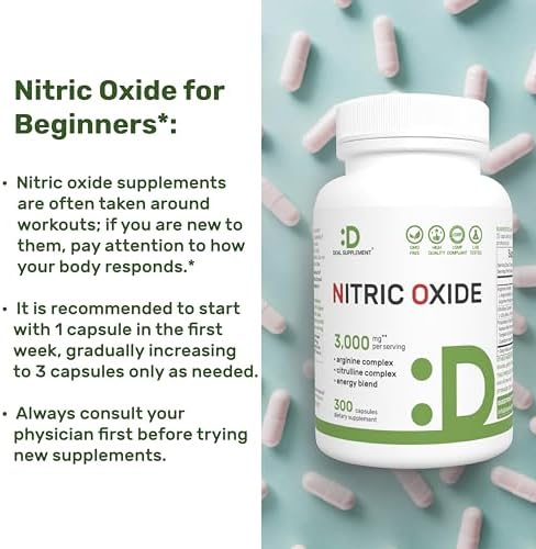 Suplemento de Óxido Nítrico 3,000mg, 300 Cápsulas | Complejo 12 en 1 para Hombres y Mujeres – Arginina, Citrulina, Ginseng Rojo Coreano, Tongkat Ali, - imagen 5