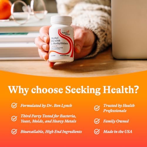 Suplemento Seeking Health Methyl B12 con L-Metilfolato - Apoyo MTHFR - 60 Pastillas para la Salud Cerebral y Energía - imagen 6