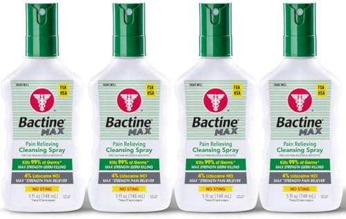 Bactine MAX Spray para ros Auxilios - Alivio del Dolor y Limpieza con 4% de Lidocaína - Anestésico que Elimina 99% de Germenes - Alivio para Cortes, - imagen 1
