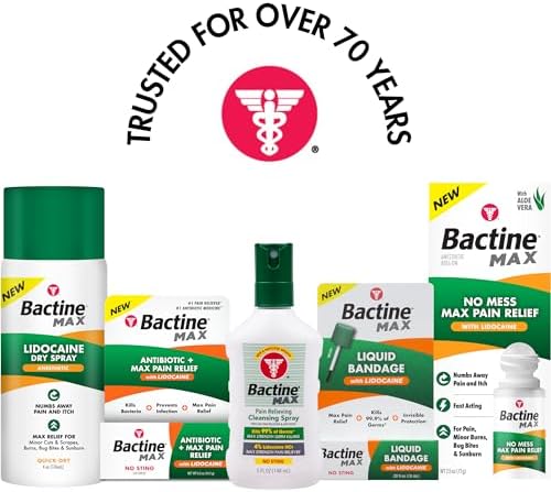Bactine MAX Spray para ros Auxilios - Alivio del Dolor y Limpieza con 4% de Lidocaína - Anestésico que Elimina 99% de Germenes - Alivio para Cortes, - imagen 6