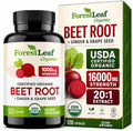 Cápsulas de Raíz de Remolacha USDA Orgánica ForestLeaf - Suplemento de 1000mg 20:1 con Jengibre y Semilla de Uva - Apoya Presión Arterial y - imagen 1