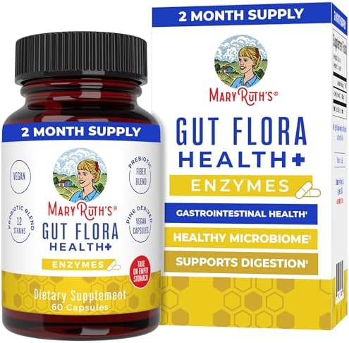 MARYRUTH'S Gut Flora Health+ Enzimas | Enzimas Digestivas Prebióticas y Probióticas para un Intestino Saludable | 60 Cápsulas | Hasta 2 Meses de - imagen 1