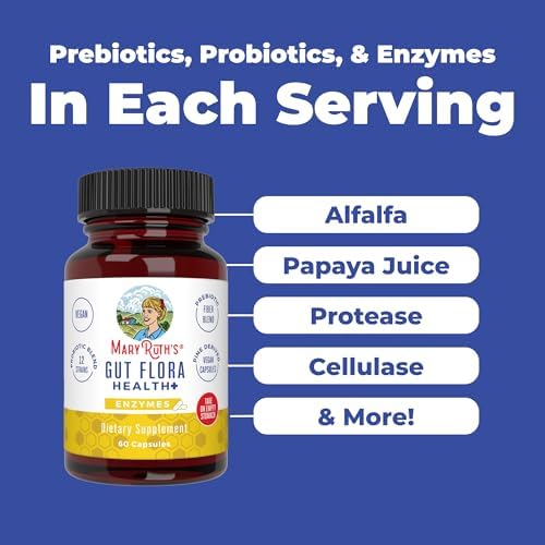 MARYRUTH'S Gut Flora Health+ Enzimas | Enzimas Digestivas Prebióticas y Probióticas para un Intestino Saludable | 60 Cápsulas | Hasta 2 Meses de - imagen 5