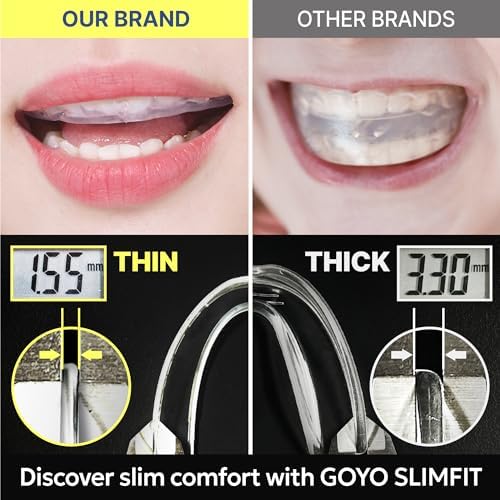 GOYO Pack de 4 Protectores Bucales Slim FIT para Apretar los Dientes de Noche con Termómetro y Estuche Dental | Férulas Personalizadas para Bruxismo - imagen 4