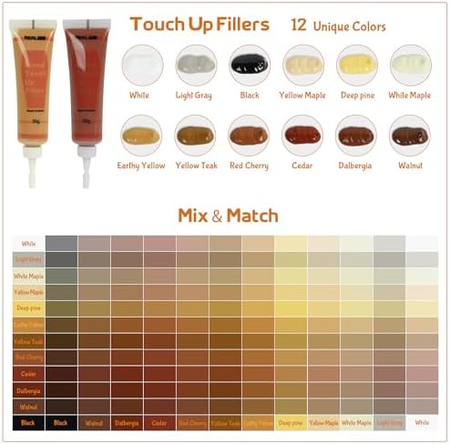 Kit de Reparación de Muebles de Madera REALINN - Set de 28 - Marcadores, Rellenos y Masilla para Reparar Rayones, Grietas, Huecos y Descoloraciones - imagen 8