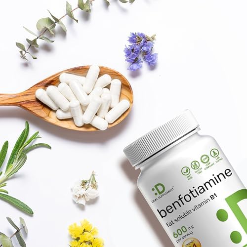 Benfotiamina 600mg por Porción, 180 Cápsulas Veganas (300mg por Cápsula) – Suplemento de Vitamina B1 Soluble en Grasa – Probado por Terceros, Vegano, - imagen 6