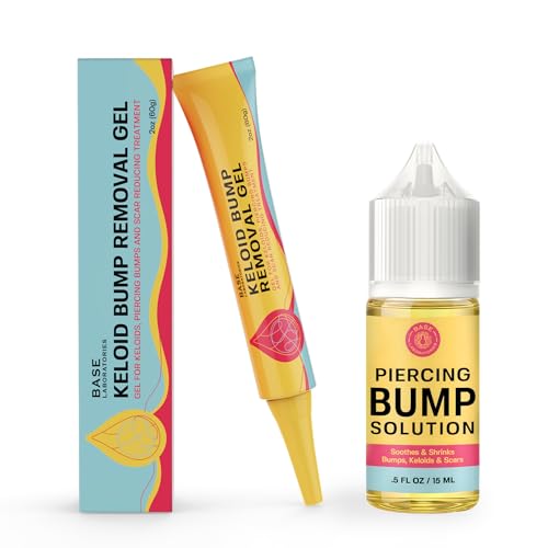 BASE LABORATORIES Dúo Reductor de Bultos por Piercing | Tratamiento para Bultos (.5oz) + Gel para Remoción de Keloides (2oz) | Eliminación de - imagen 1