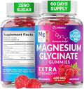 Gomitas de Glicinato de Magnesio 400mg, Apoyo Muscular y Relajación, Suplemento Vegano Sin Azúcar, Sabor Frambuesa, 60 Días de Suministro - imagen 1