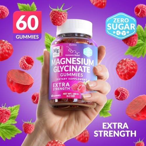 Gomitas de Glicinato de Magnesio 400mg, Apoyo Muscular y Relajación, Suplemento Vegano Sin Azúcar, Sabor Frambuesa, 60 Días de Suministro - imagen 4