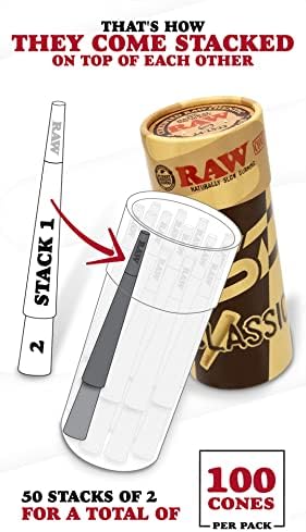 RAW, ES Distributions - Conos Clásicos RAW 98 Special - Conos Pre-enrollados de Larga Duración - Papel para Fumar con Puntas y Tubos de Empaque - - imagen 2