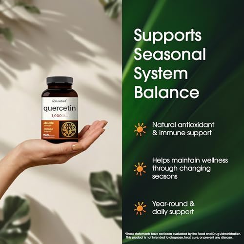 NatureBell Quercetina 1,000mg - 240 Cápsulas - Suplemento Ultra Potente para el Apoyo Inmunológico Saludable* - Quercetina Dihidratada de Sophora - imagen 4