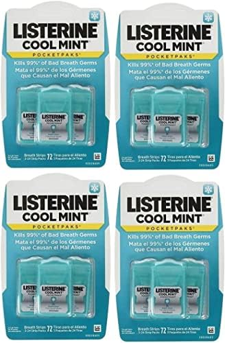 Listerine Cool Mint Pocketpaks, tiras para el aliento, paquete de 12-24 tiras, total de 288 tiras - imagen 1