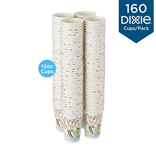 Taza de Papel Aislada para Café Caliente Dixie PerfecTouch 12 oz. por GP PRO (Georgia-Pacific), Diseño Coffee Haze, 5342CDSBP, 160 Tazas por Caja - imagen 2