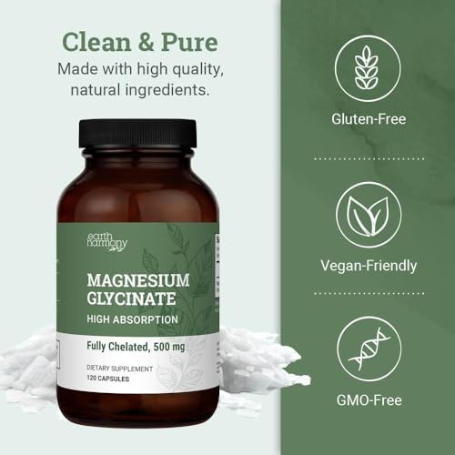 Glicinato de Magnesio Puro 500mg - Suplemento de Magnesio Quelado, Cápsulas de Alta Absorción para el Sueño con MCT Orgánico (120 Cápsulas) - imagen 4