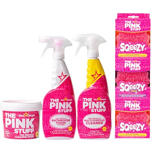 Stardrops – Paquete de Limpieza Ultimate The Pink Stuff – Pasta Milagrosa, Spray Multiusos y Espuma para Baño – Elimina Grasa y Manchas, Limpia - imagen 3