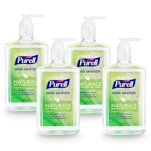 Desinfectante de Manos Purell Advanced Naturals con Alcohol de Origen Vegetal, Aroma a Cítricos, 12 oz, Botella con Dispensador (Paquete de 4) - - imagen 1