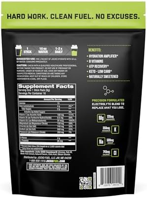 Jocko Fuel Hydrate - Paquetes de Electrolitos en Polvo Bajo en Azúcar para Hidratación y Recuperación (16 Paquetes) Sabor Limón Lima con Vitaminas - imagen 2