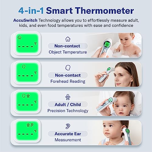Termómetro Digital Infrarrojo Alcedo para Frente y Oído | Adultos, Niños y Bebés | Sin Contacto, Lectura Instantánea, Grado Médico | Incluye Bolsa y - imagen 4