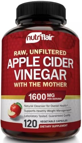 Cápsulas de Vinagre de Sidra de Manzana con La Madre - 120 Pastillas Veganas - Suplemento Ideal para Pérdida de Peso, Dieta, Keto, Digestión y Detox - imagen 1