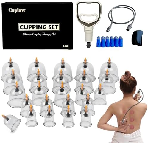Set de Ventosas Cupluw, Kit de 24 Copas para Terapia de Masaje, Terapia China con Imán, Set Profesional de Ventosas para Reducir Celulitis y Aliviar - imagen 1