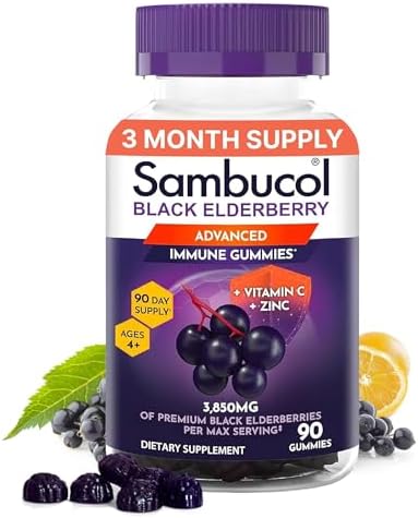 Gomitas de Saúco Sambucol - Suplemento Inmunológico para Adultos y Niños con Vitamina C y Zinc, Altas en Antioxidantes, Sin Gluten, Veganas - 90 - imagen 1