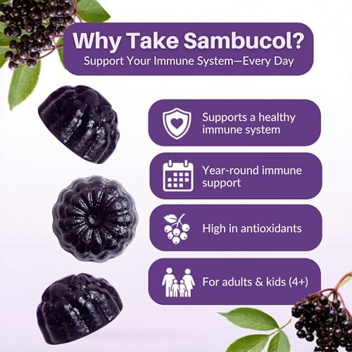 Gomitas de Saúco Sambucol - Suplemento Inmunológico para Adultos y Niños con Vitamina C y Zinc, Altas en Antioxidantes, Sin Gluten, Veganas - 90 - imagen 4