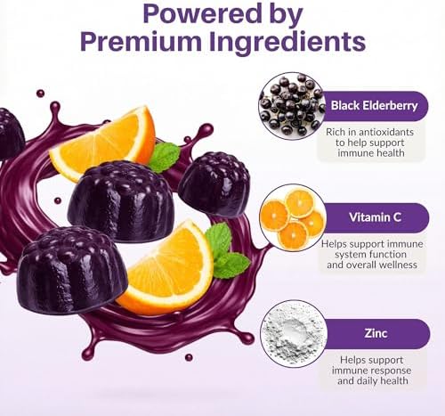 Gomitas de Saúco Sambucol - Suplemento Inmunológico para Adultos y Niños con Vitamina C y Zinc, Altas en Antioxidantes, Sin Gluten, Veganas - 90 - imagen 6