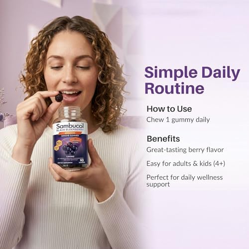 Gomitas de Saúco Sambucol - Suplemento Inmunológico para Adultos y Niños con Vitamina C y Zinc, Altas en Antioxidantes, Sin Gluten, Veganas - 90 - imagen 7