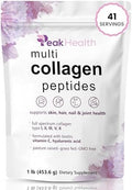 Polvo de Péptidos de Colágeno Múltiple, 1 Libra - Tipo I, II, III, V, X con Biotina, Ácido Hialurónico y Vitamina C - Colágeno Sin Sabor - Keto y - imagen 1