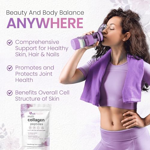 Polvo de Péptidos de Colágeno Múltiple, 1 Libra - Tipo I, II, III, V, X con Biotina, Ácido Hialurónico y Vitamina C - Colágeno Sin Sabor - Keto y - imagen 6