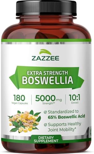 Zazzee Extracto de Boswellia Extra Fuerte 10:1, 65% Ácido Boswélico, 180 Cápsulas Veganas, Suministro para 6 Meses, Soporte para Articulaciones y - imagen 1
