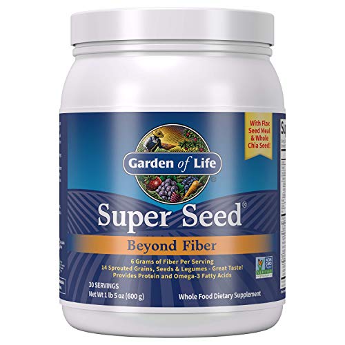 Garden of Life Super Seed - Suplemento de fibra vegetal con proteína y Omega 3, 5oz (600g) en polvo - imagen 2