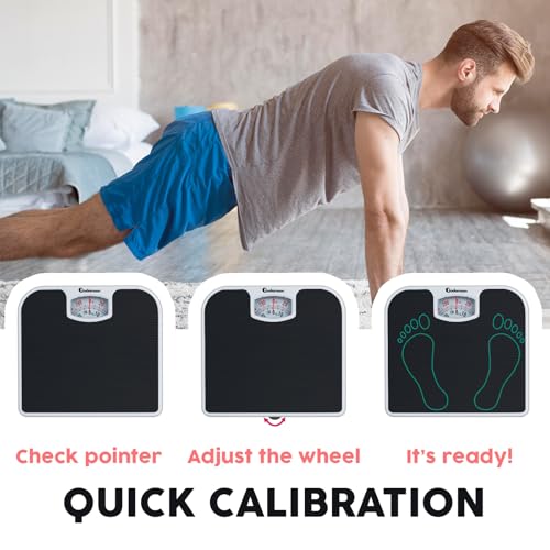 Báscula Analógica Adamson A21 para Peso Corporal - Hasta 300 LB - Nueva - Superficie de Goma Antideslizante + Números Grandes - Escala de Baño - - imagen 3