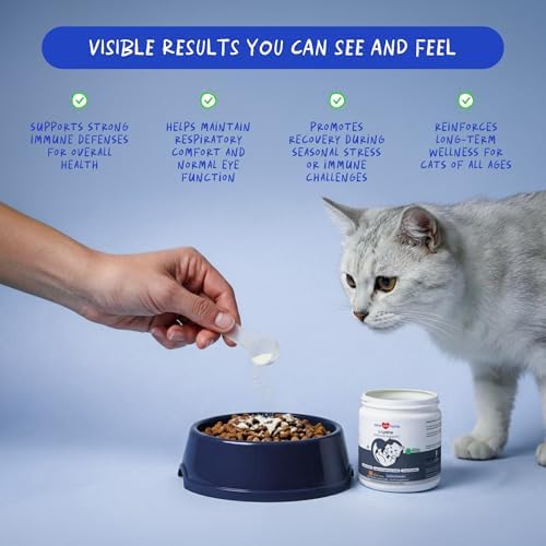 Suplemento de L-Lisina para Gatos 900mg/cucharada - Apoyo para Estornudos, Nariz Moquienta, Resfriados, Inmunidad, Función Ocular y Salud - imagen 2