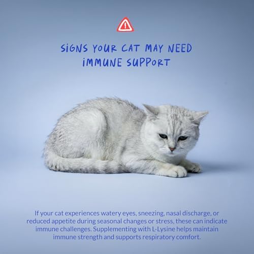 Suplemento de L-Lisina para Gatos 900mg/cucharada - Apoyo para Estornudos, Nariz Moquienta, Resfriados, Inmunidad, Función Ocular y Salud - imagen 4