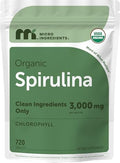 Suplemento de Espirulina Orgánica Micro Ingredients, 720 Tabletas (Suministro de 4 Meses), Sin Rellenos y No Transgénico, Rico en Proteína Vegana, - imagen 1