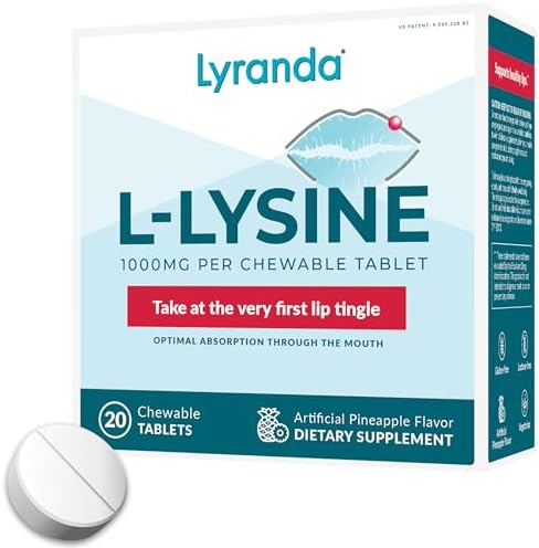 Lyranda® - Tratamiento para Herpes Labial con Lisina - Tabletas Masticables de L-Lisina - Absorción Rápida y Mejor Higiene - imagen 1